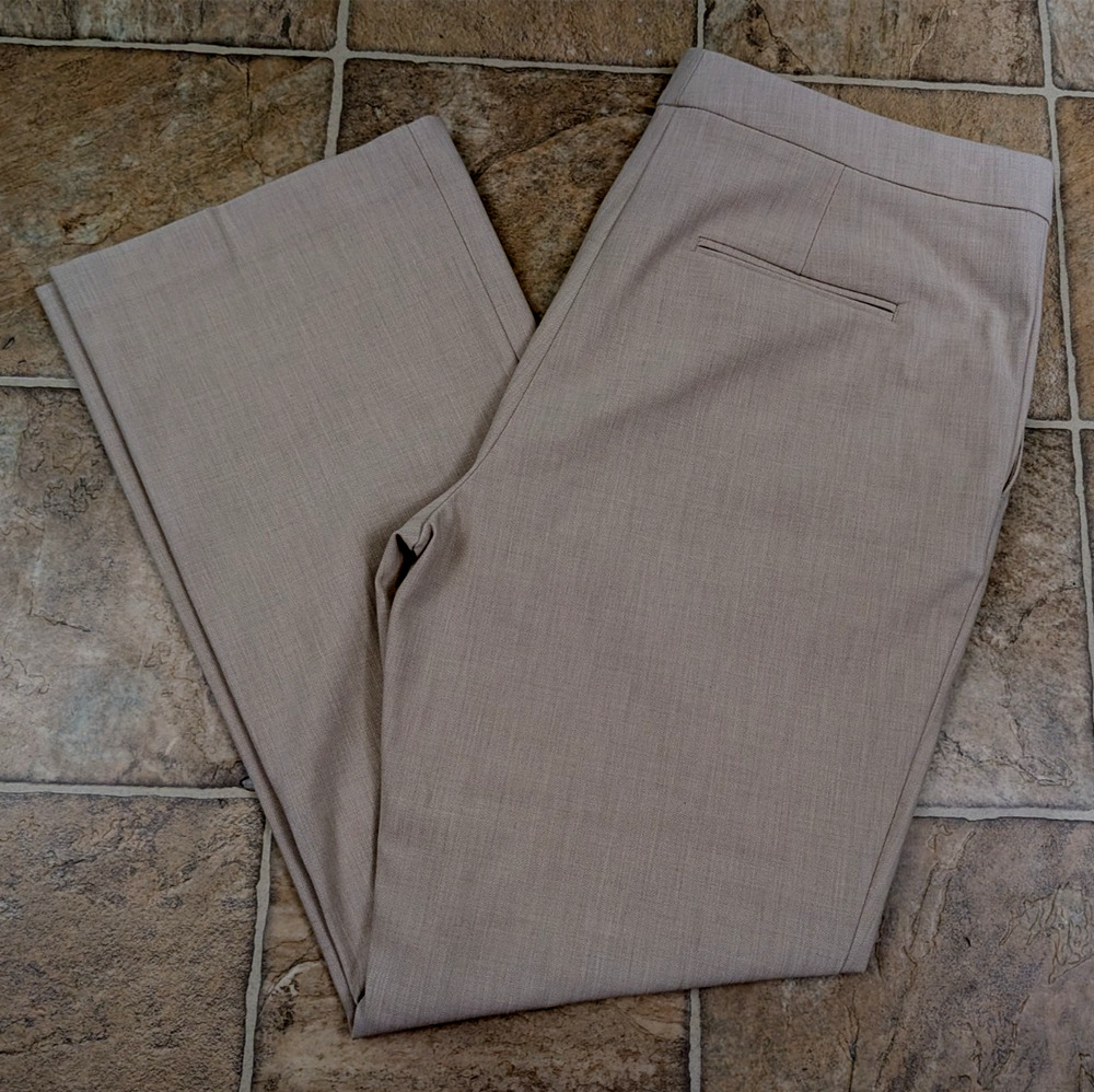 New Ann Taylor sz 14P High Rise Skinny Trouser Pants beige stretchy women 1954